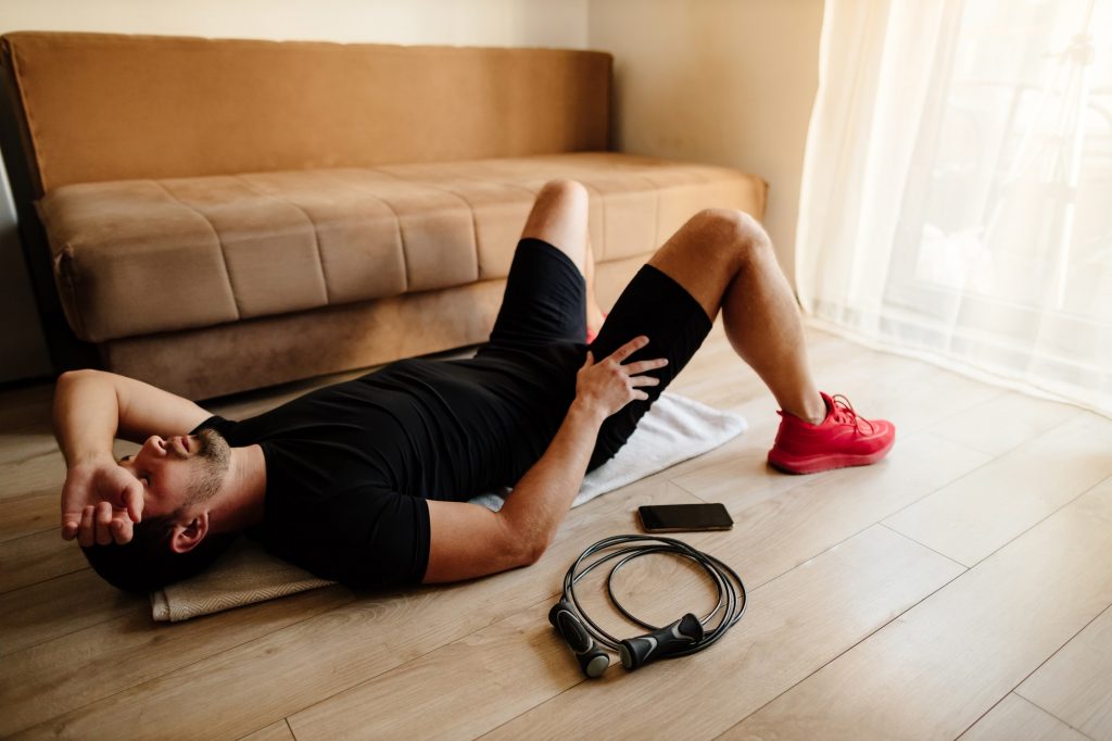 Adult Man Relax After Working Out